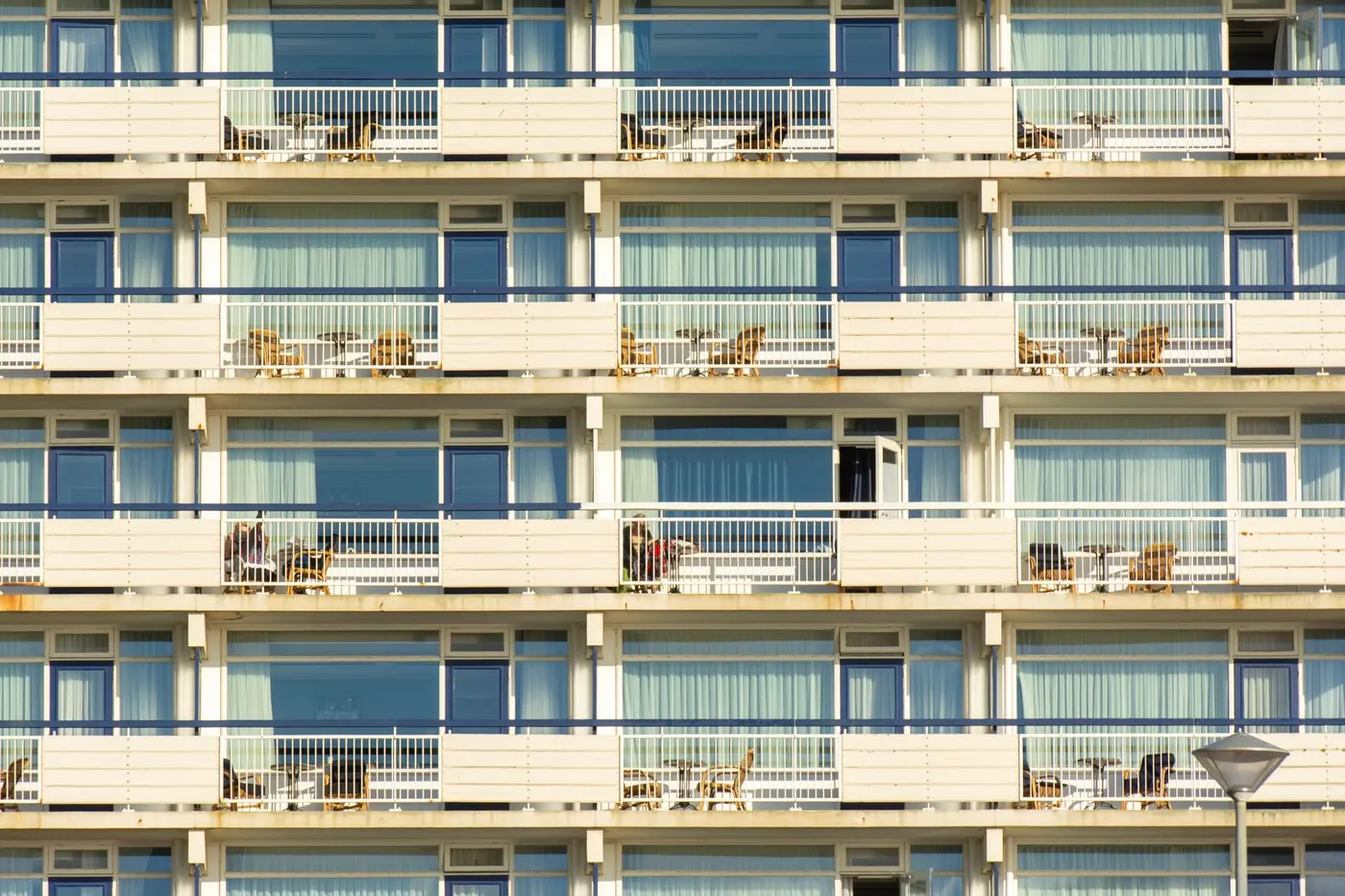 A block of flats with balconies